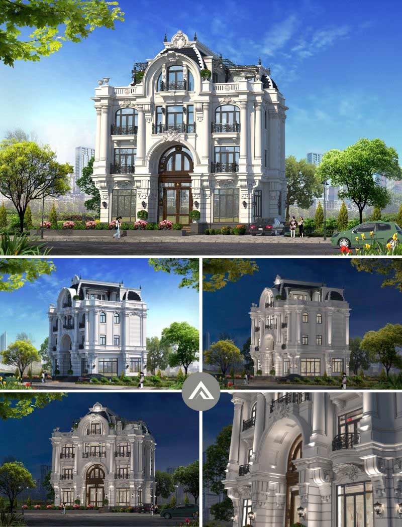 biệt thự lâu đài 3 tầng