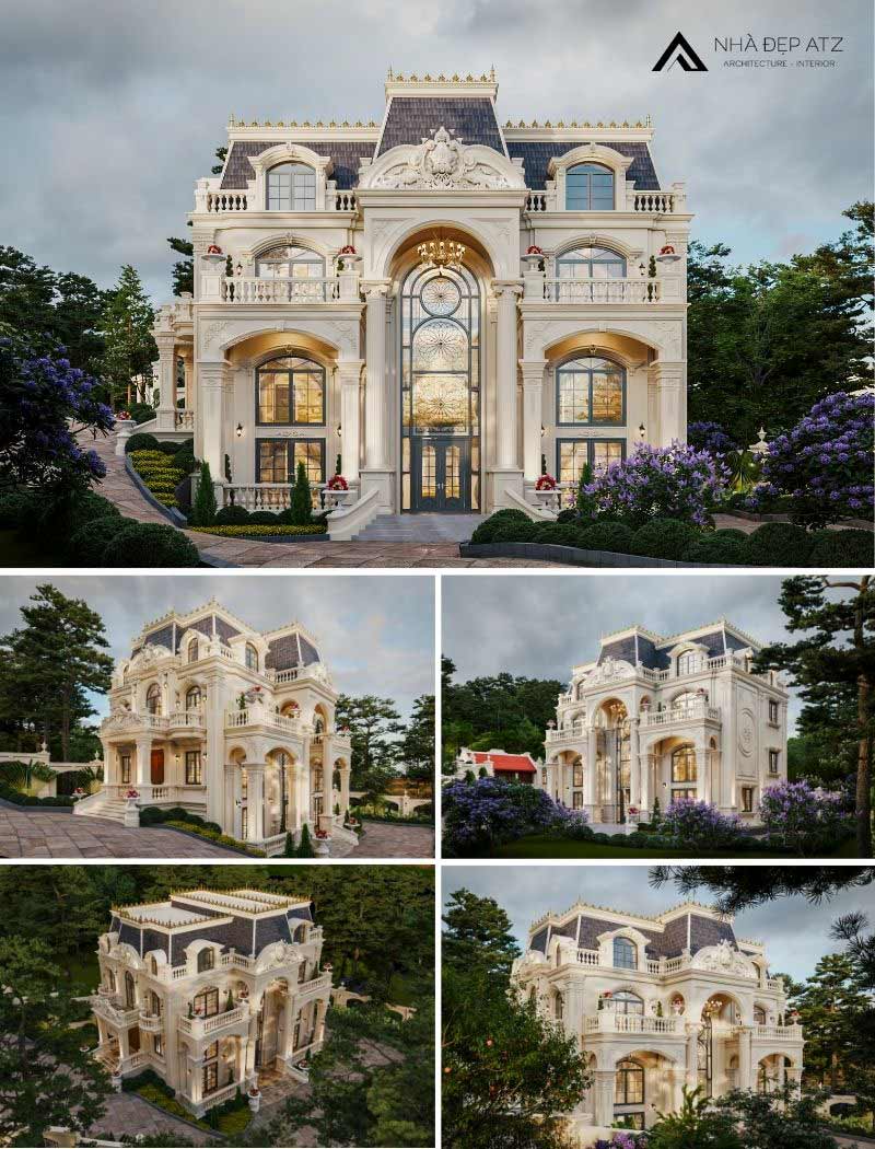 biệt thự lâu đài 3 tầng