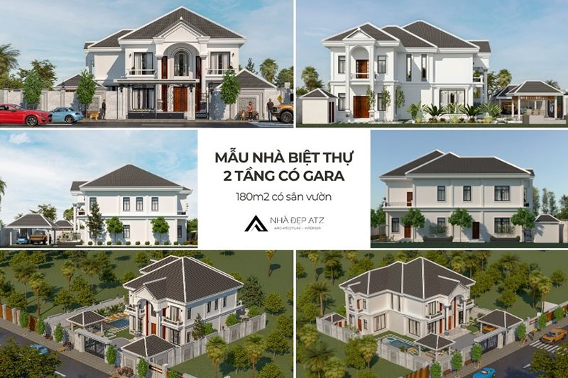 biệt thự 2 tầng có gara