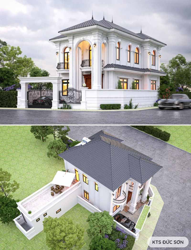 biệt thự 2 tầng kiểu châu âu