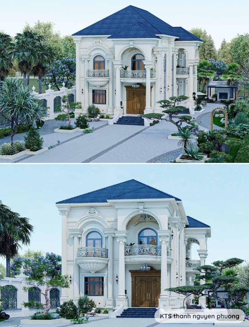 biệt thự 2 tầng kiểu châu âu