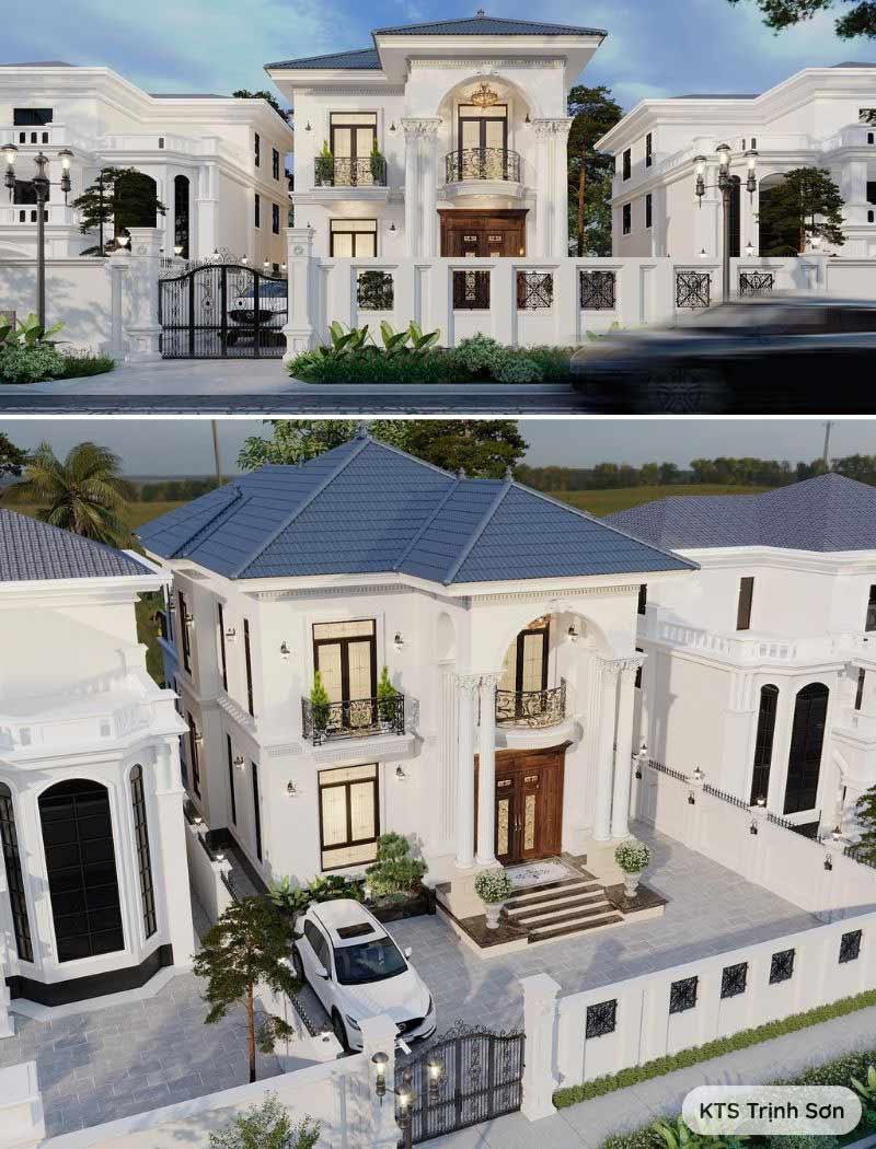 biệt thự 2 tầng kiểu châu âu