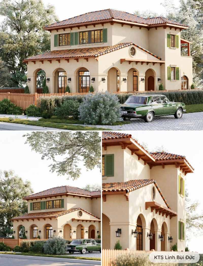 biệt thự 2 tầng kiểu châu âu