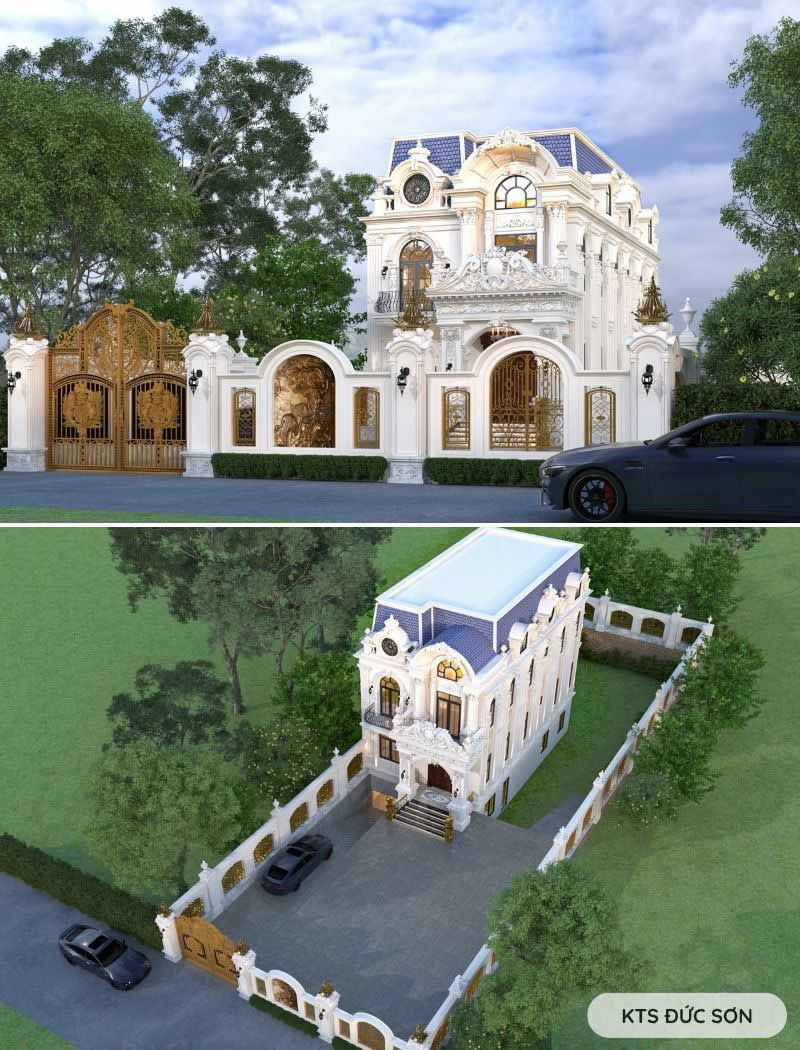 biệt thự 2 tầng kiểu châu âu