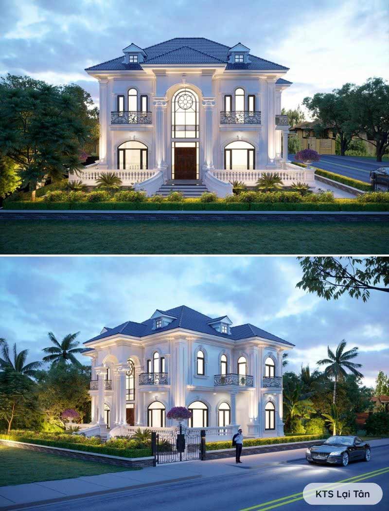 biệt thự 2 tầng kiểu châu âu
