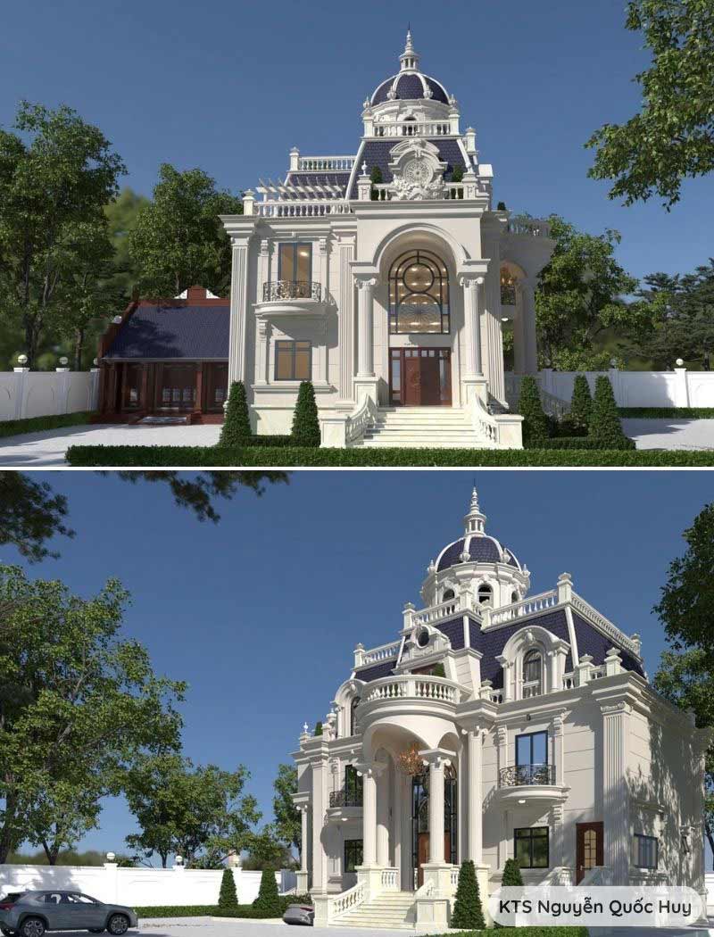 biệt thự 2 tầng kiểu châu âu