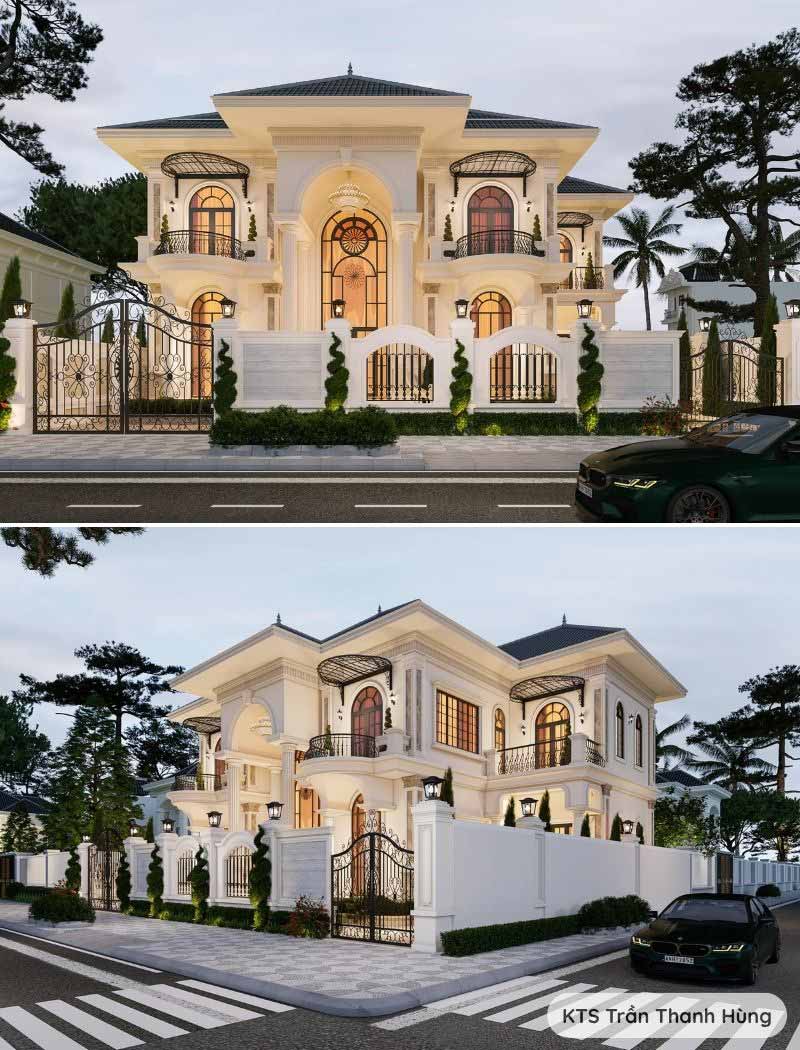 biệt thự 2 tầng kiểu châu âu