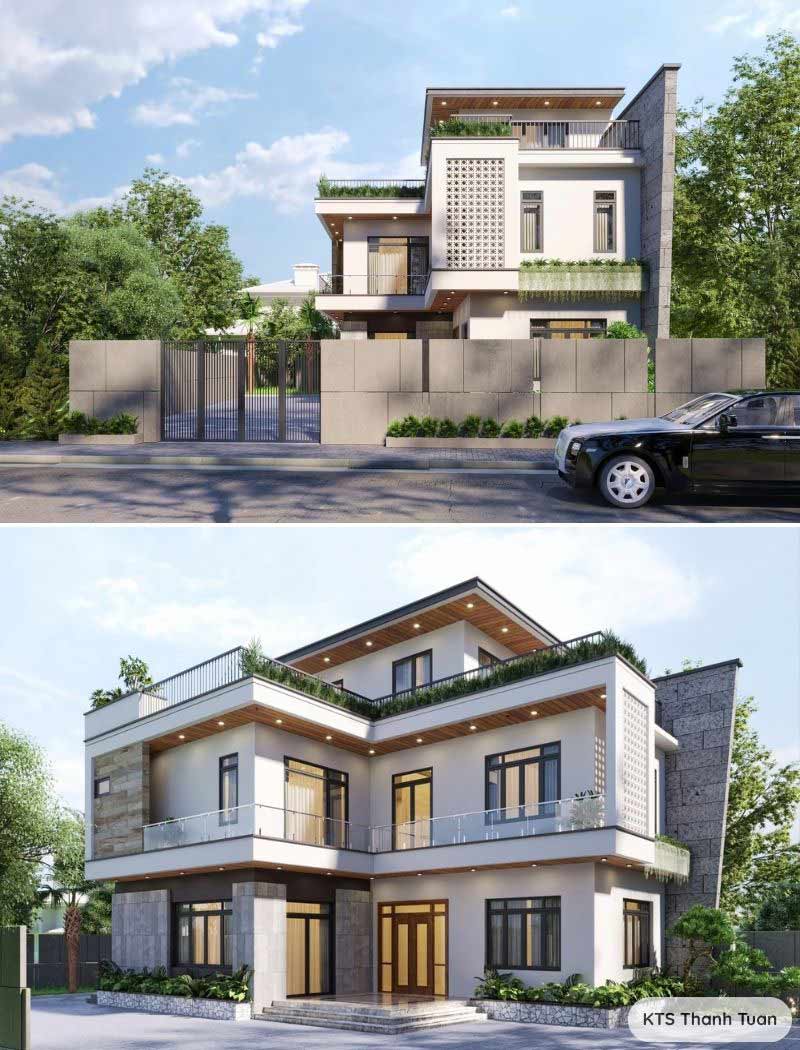 biệt thự mini 2 tầng hiện đại