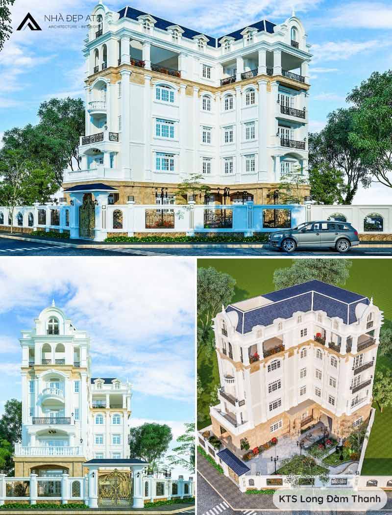 biệt thự chữ L có gara