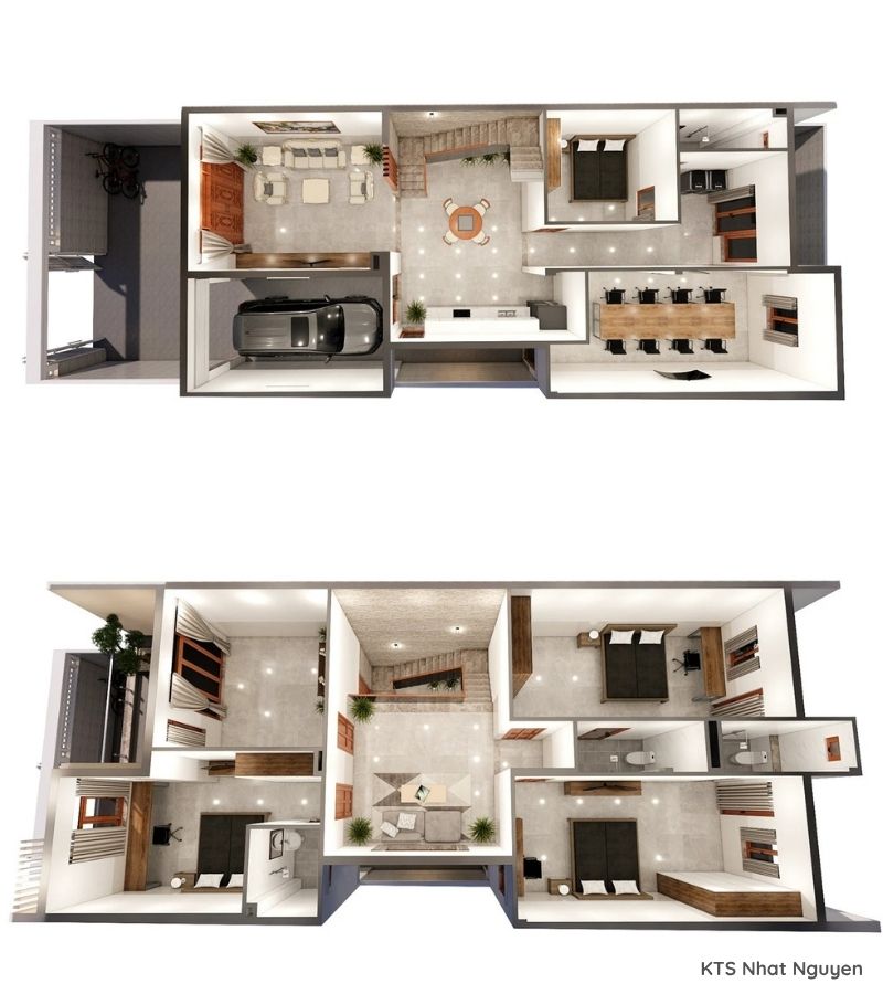 biệt thự mini 2 tầng hiện đại