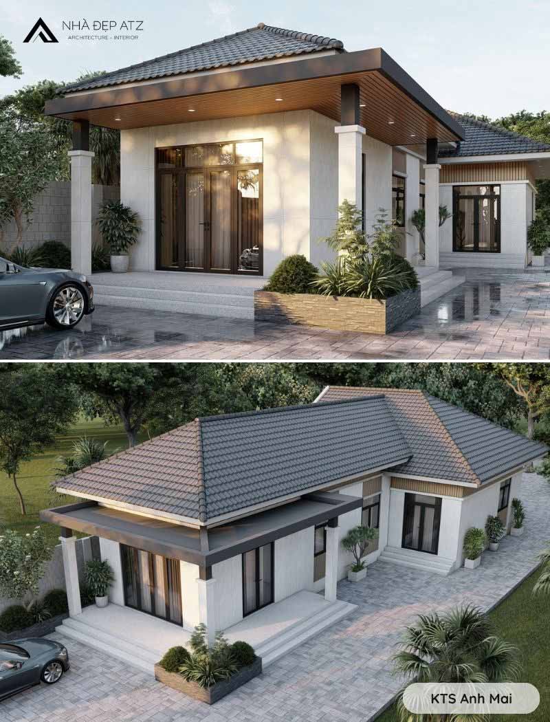 biệt thự chữ L 1 tầng
