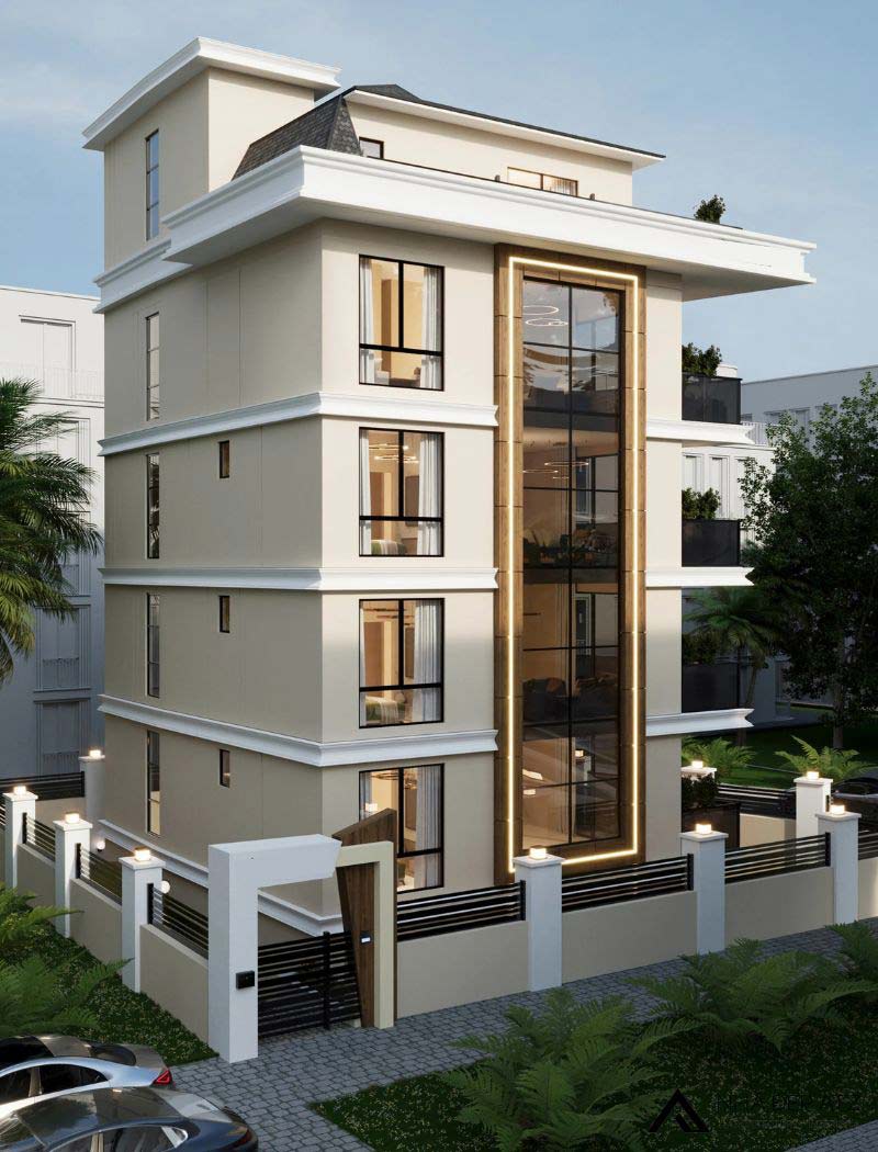 biệt thự 5 tầng hiện đại