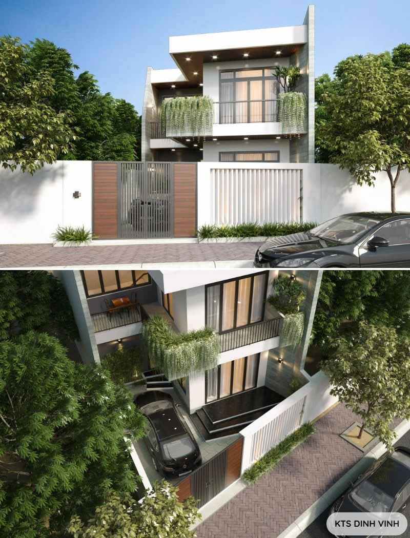 biệt thự phố 2 tầng đẹp