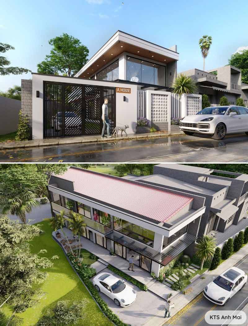 biệt thự phố 2 tầng