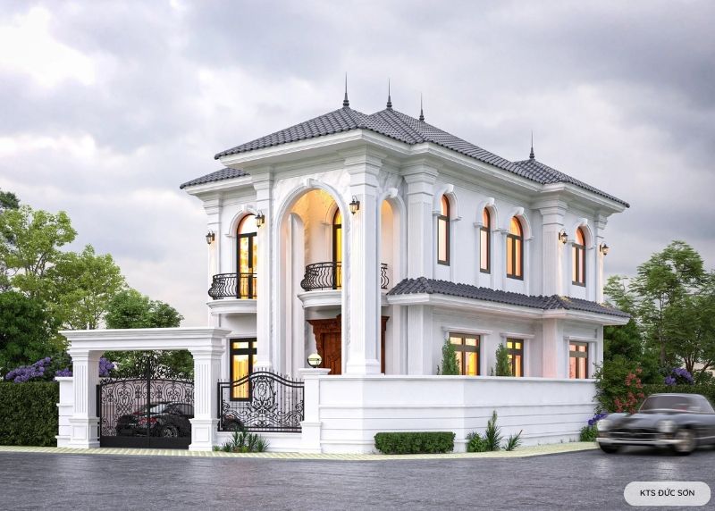 Mẫu thiết kế biệt thự 2 tầng mái Nhật hiện đại 2 mặt tiền sang trọng 1 biệt thự 2 tầng mái nhật hiện đại 2 mặt tiền