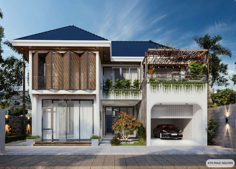 Mẫu biệt thự 2 tầng mái Nhật mặt tiền 10m thiết kế ấn tượng 1 biệt thự 2 tầng mái nhật mặt tiền 10m
