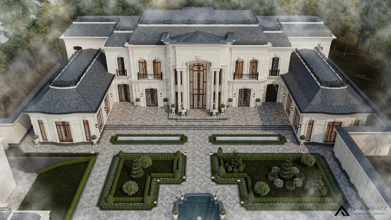 Mẫu thiết kế biệt thự 800m2 2 tầng kiểu châu Âu ấn tượng BT250814 4 biệt thự 800m2