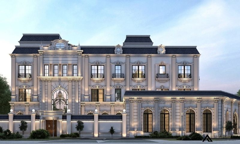 Mẫu thiết kế biệt thự tân cổ điển 2 mặt tiền 3 tầng bề thế BT250913 4 biệt thự tân cổ điển 2 mặt tiền 3 tầng