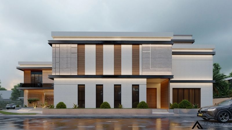 biệt thự 2 tầng hiện đại 6 phòng ngủ