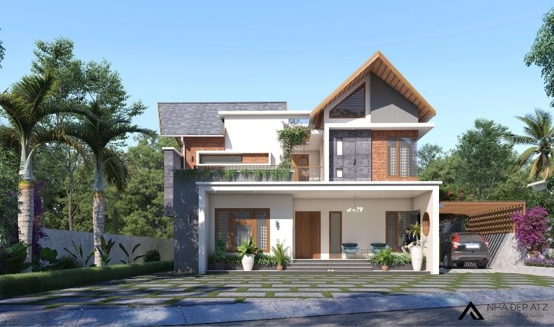 Mẫu thiết kế biệt thự mini 2 tầng hiện đại 4 phòng ngủ BT250936 1 biệt thự mini 2 tầng hiện đại 4 phòng ngủ
