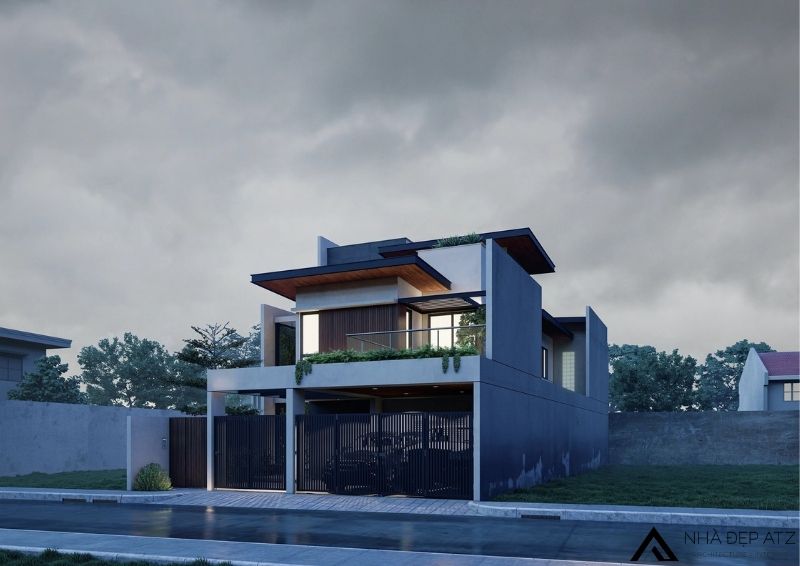 biệt thự 2 tầng 1 tum hiện đại mặt tiền 7m