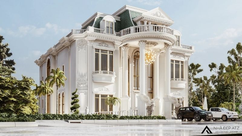 Mẫu thiết kế biệt thự 2 tầng kiểu Pháp cổ điển 5 phòng ngủ BT250933 3 biệt thự 2 tầng kiểu pháp cổ điển 5 phòng ngủ