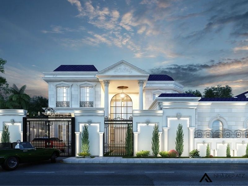 Mẫu thiết kế biệt thự song lập 2 tầng tân cổ điển bề thế BT250931 3 biệt thự song lập 2 tầng tân cổ điển