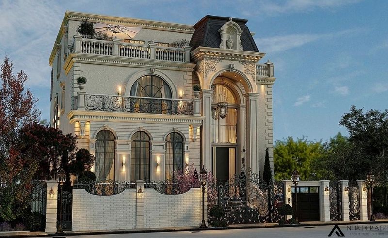 biệt thự 3 tầng kiểu pháp tân cổ điển