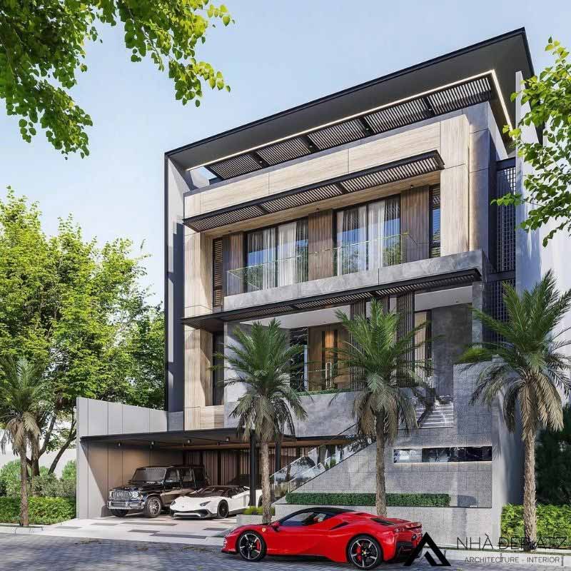 biệt thự 3 tầng hiện đại mặt tiền 9m