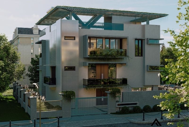 Mẫu thiết kế biệt thự 3 tầng 1 tum 2 mặt tiền đẹp BT251132 2 biệt thự 3 tầng 1 tum 2 mặt tiền