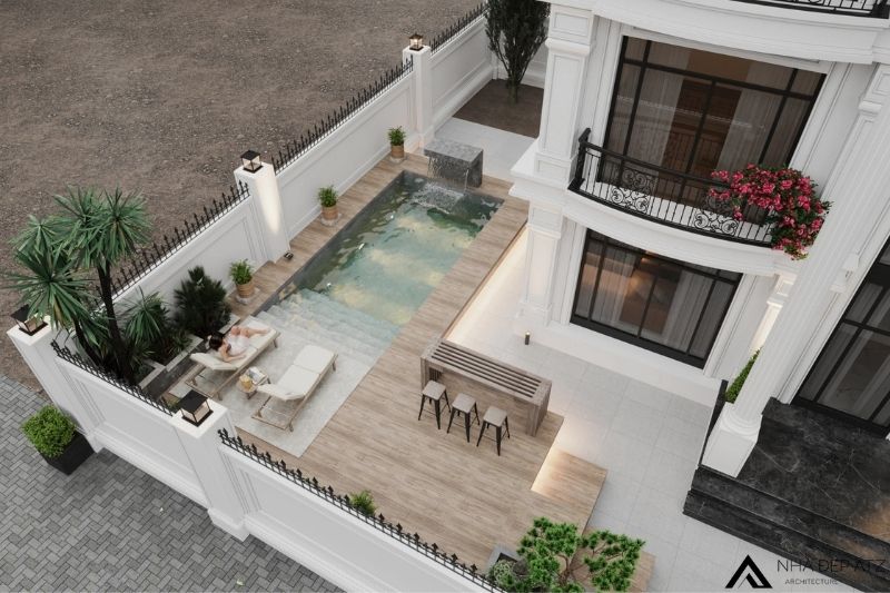 Mẫu thiết kế biệt thự 3 tầng có bể bơi 4 phòng ngủ đẹp BT251119 4 biệt thự 3 tầng có bể bơi 4 phòng ngủ