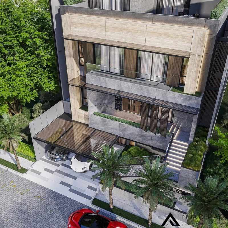 biệt thự 3 tầng hiện đại mặt tiền 9m
