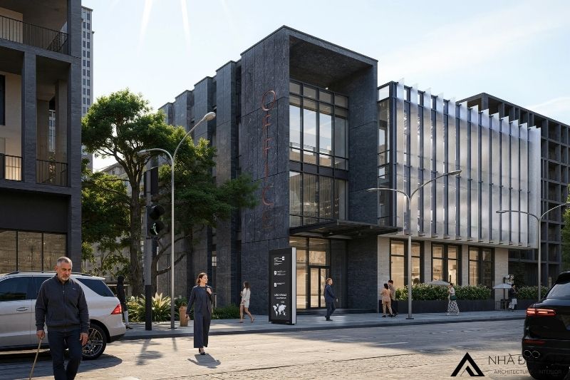 Mẫu thiết kế tòa nhà văn phòng hiện đại 550m2 trẻ trung VP260703 2 mẫu tòa nhà văn phòng hiện đại 550m2